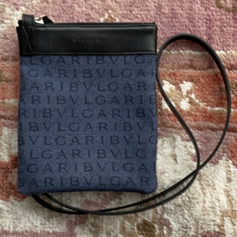 Bulgari Blue and Black Crossbody Bag